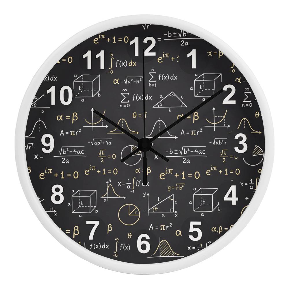 Teacher Wooden Clock – Chalkboard Math Equations Wall Clock