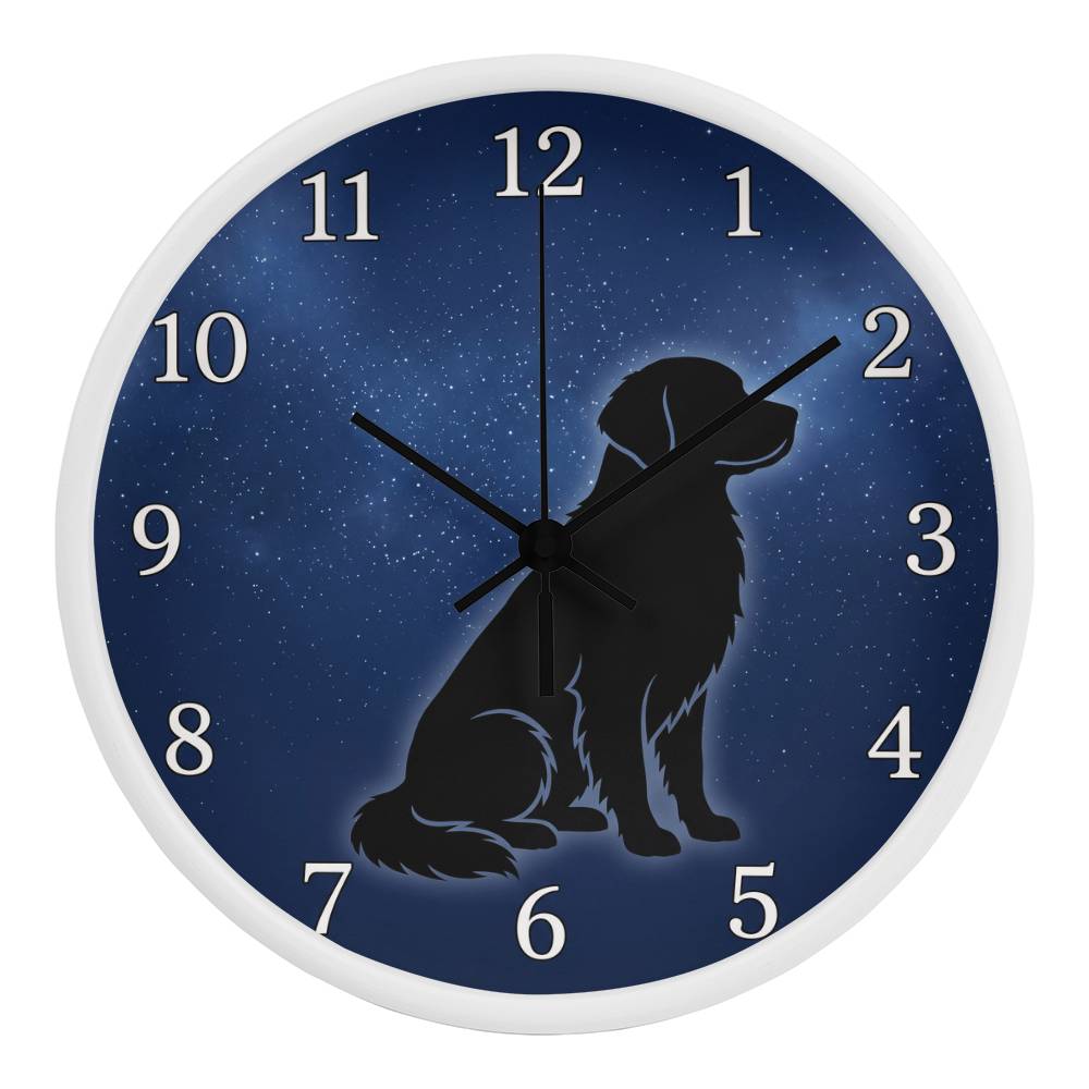 Golden Retriever Wooden Clock – "Starry Night Silhouette" Wall Clock