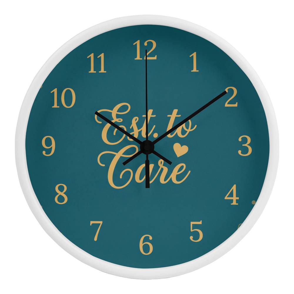 Nurse Wooden Clock – Est. to Care Teal Wall Clock