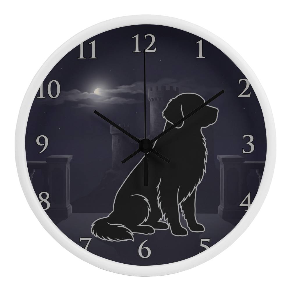 Golden Retriever Wooden Clock – "Castle Moonrise" Wall Clock