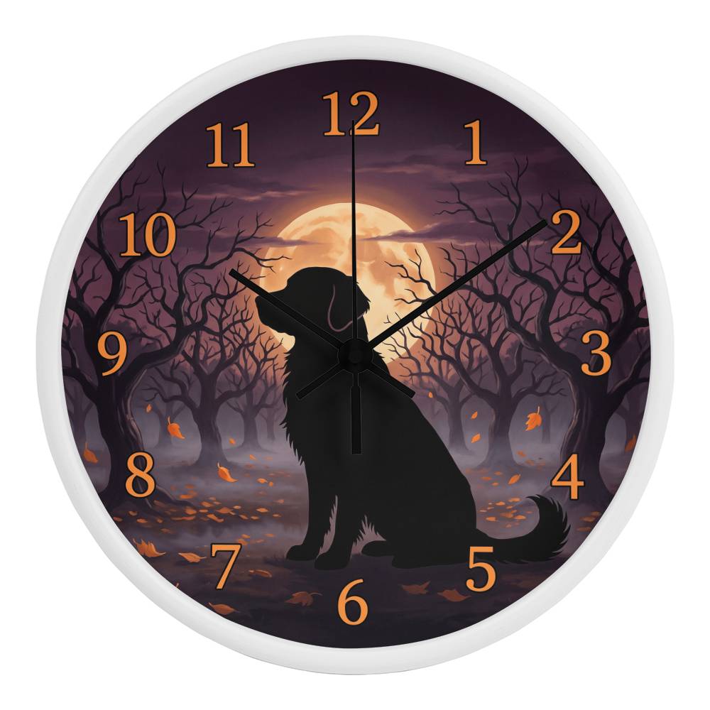 Golden Retriever Wooden Clock – "Harvest Moon" Wall Clock