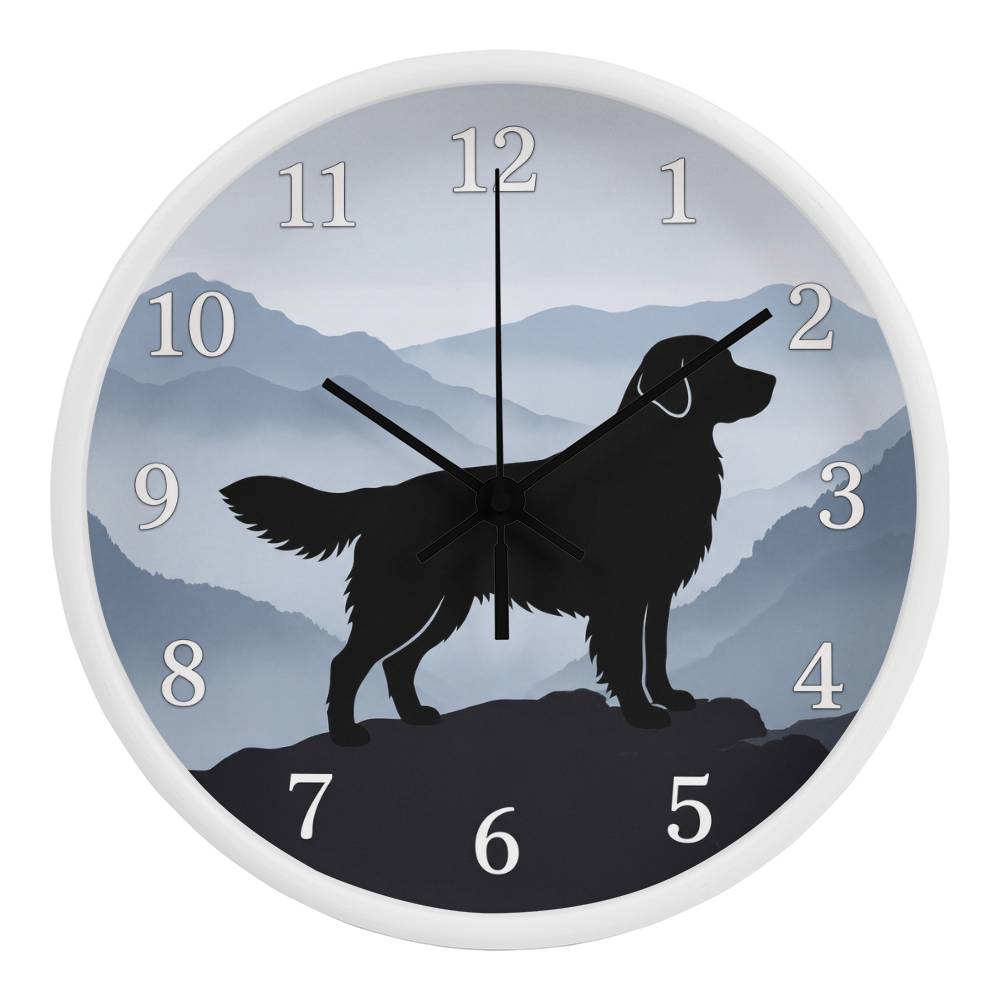 Golden Retriever Wooden Clock – "Mountain Mist" Wall Clock