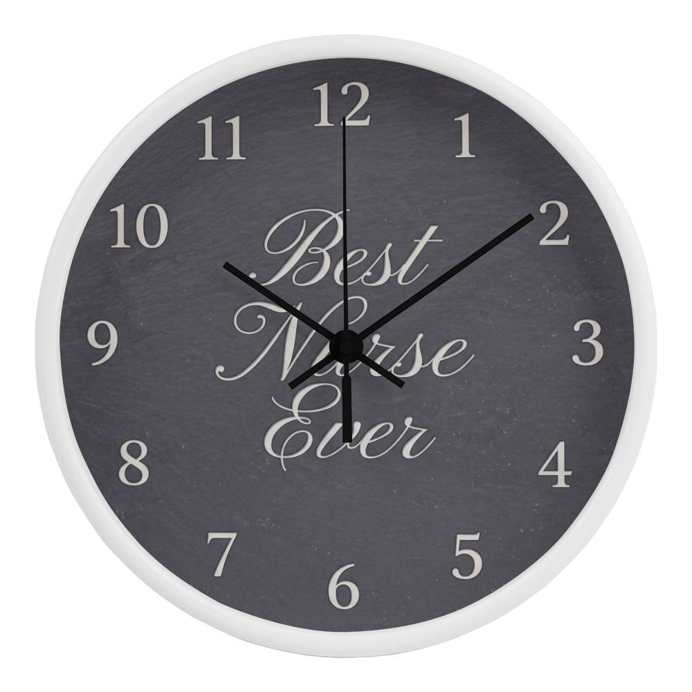Nurse Wooden Clock – "Best Nurse Ever" Slate Wall Clock