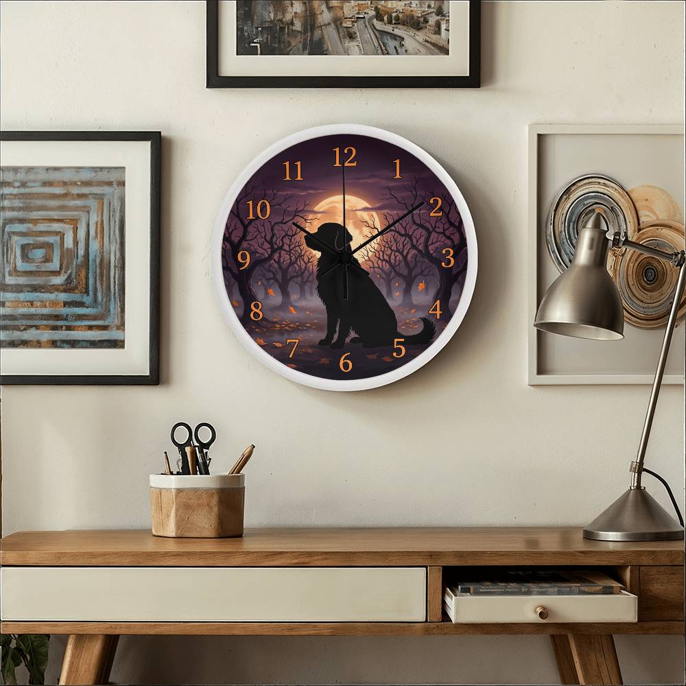 Golden Retriever Wooden Clock – "Harvest Moon" Wall Clock