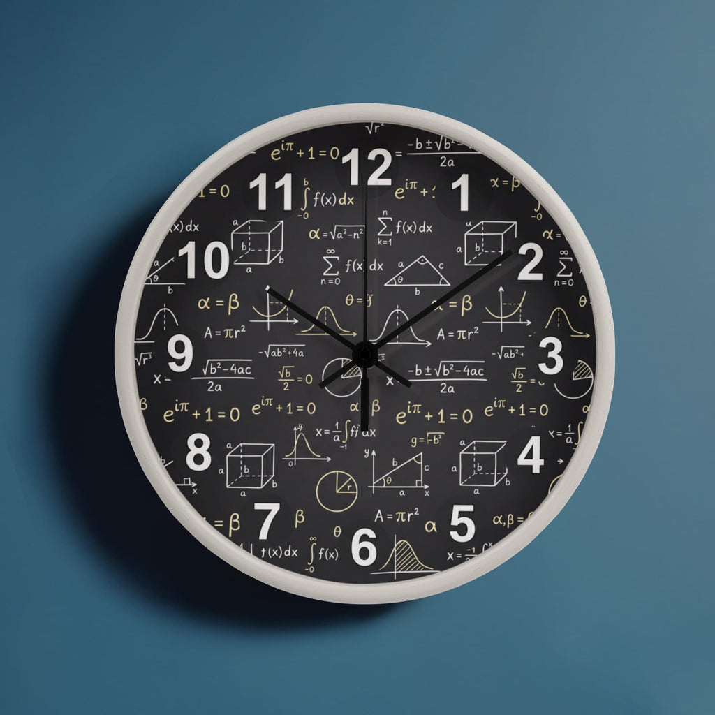 Teacher Wooden Clock – Chalkboard Math Equations Wall Clock