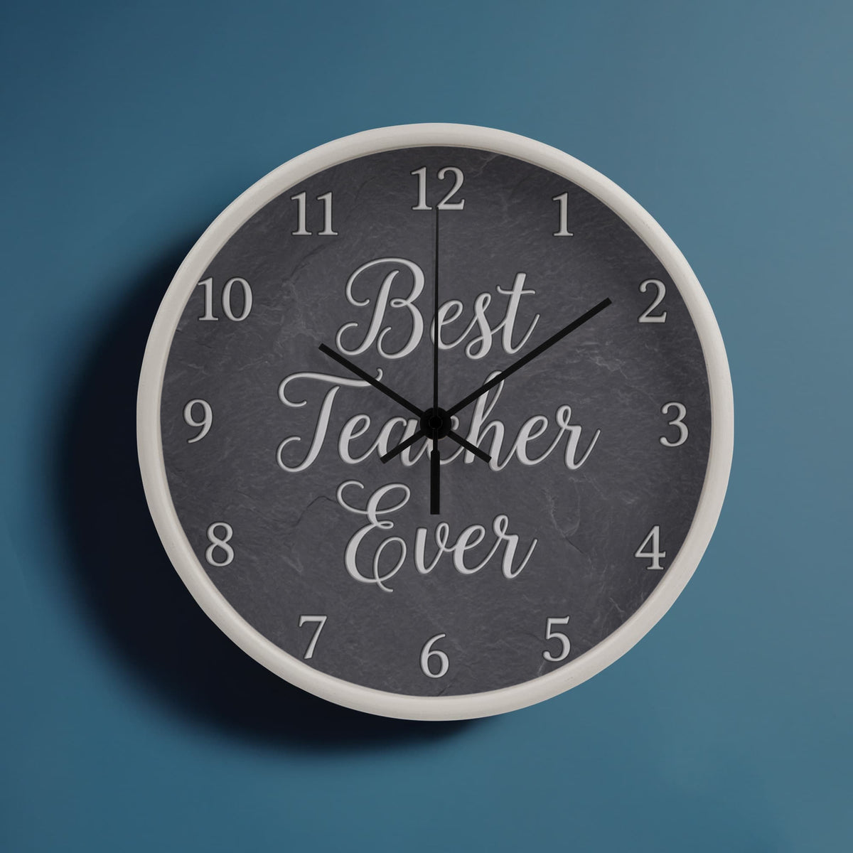 Teacher Wooden Clock – "Best Teacher Ever" Slate Wall Clock