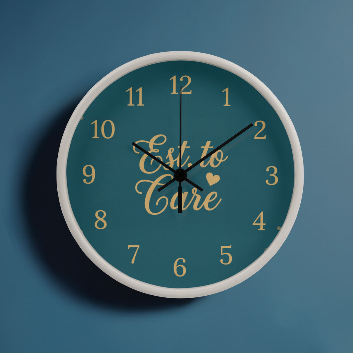 Nurse Wooden Clock – Est. to Care Teal Wall Clock