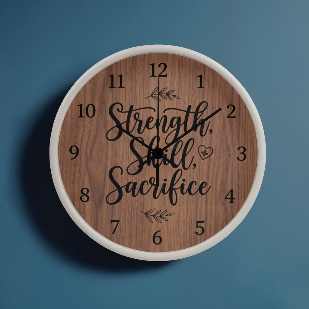 Nurse Wooden Clock – Strength Skill Sacrifice Wood Wall Clock