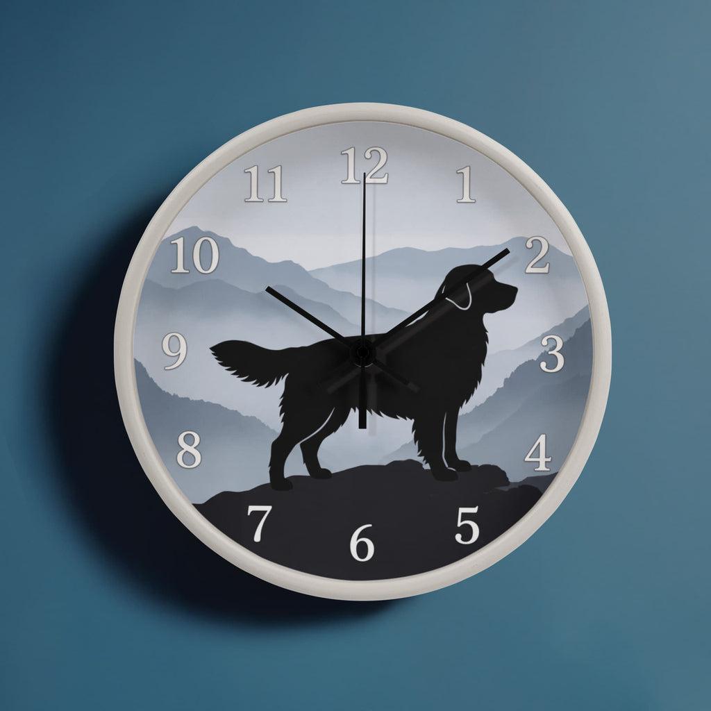Golden Retriever Wooden Clock – "Mountain Mist" Wall Clock
