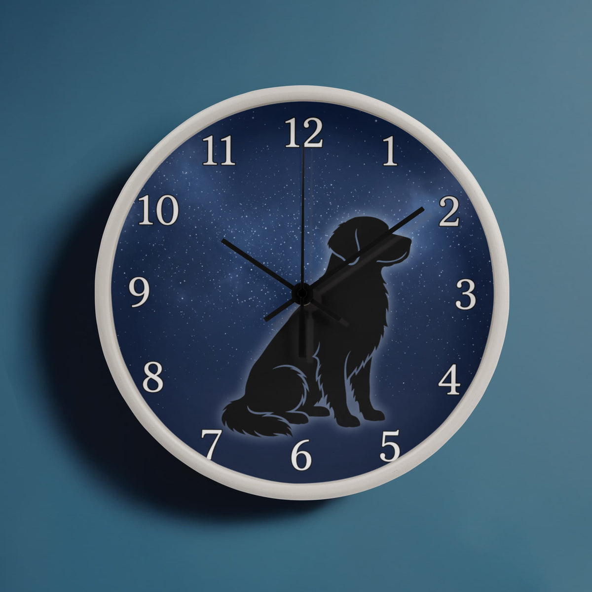 Golden Retriever Wooden Clock – "Starry Night Silhouette" Wall Clock