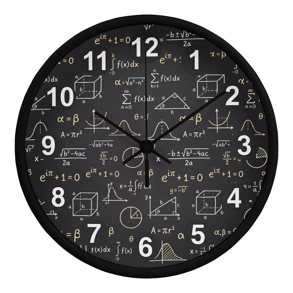 Teacher Wooden Clock – Chalkboard Math Equations Wall Clock