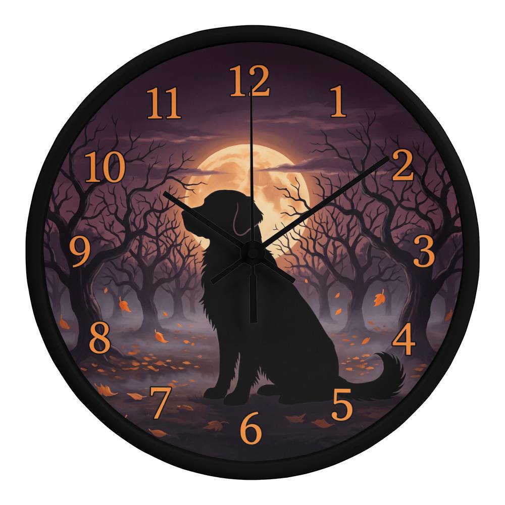Golden Retriever Wooden Clock – "Harvest Moon" Wall Clock