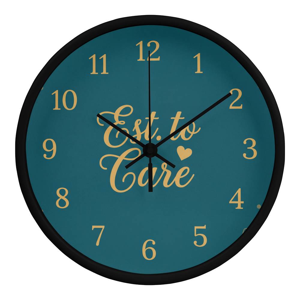 Nurse Wooden Clock – Est. to Care Teal Wall Clock