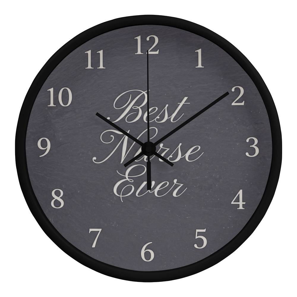 Nurse Wooden Clock – "Best Nurse Ever" Slate Wall Clock