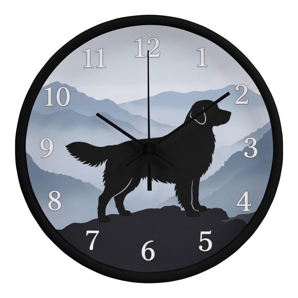 Golden Retriever Wooden Clock – "Mountain Mist" Wall Clock