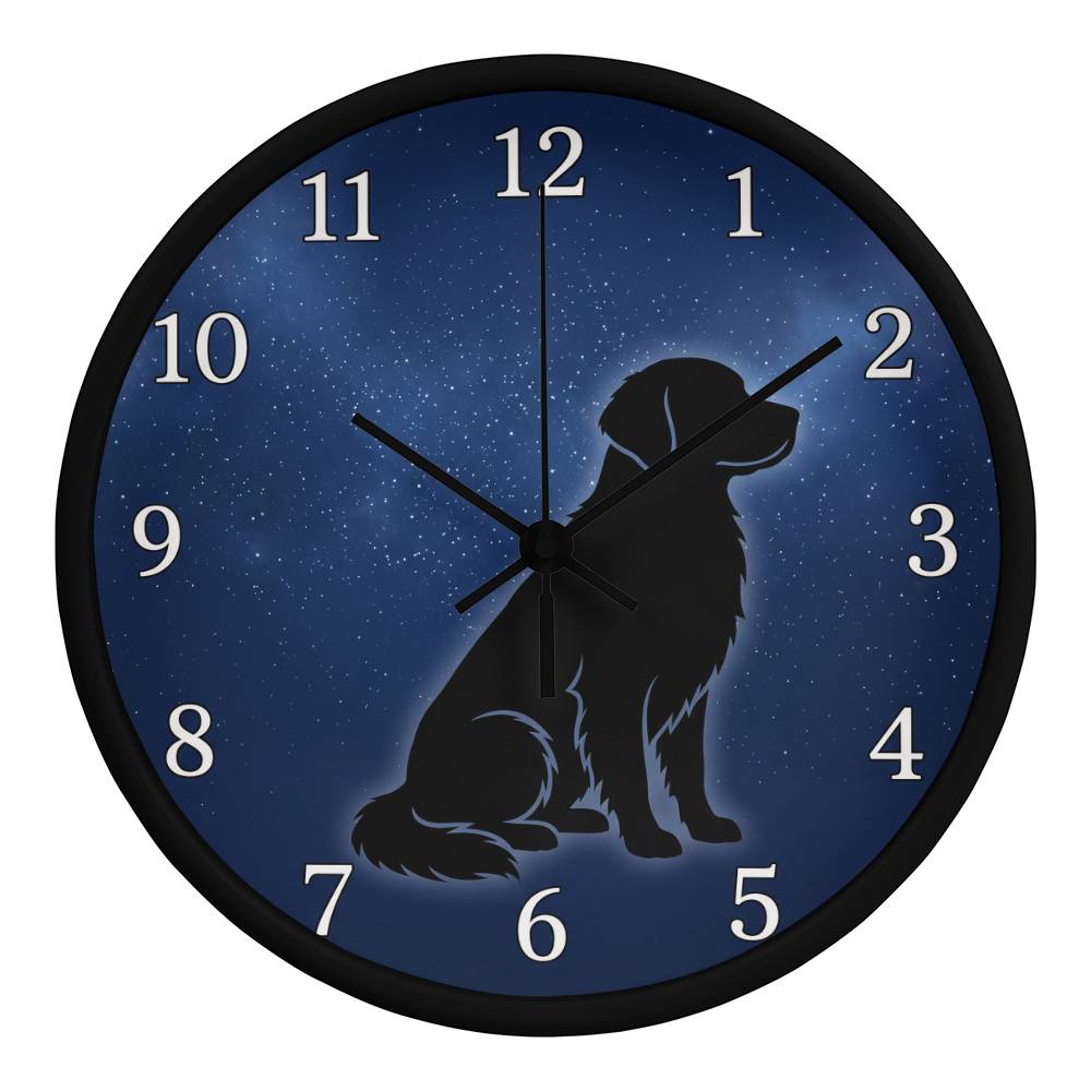 Golden Retriever Wooden Clock – "Starry Night Silhouette" Wall Clock