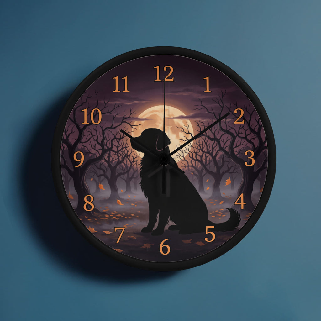 Golden Retriever Wooden Clock – "Harvest Moon" Wall Clock