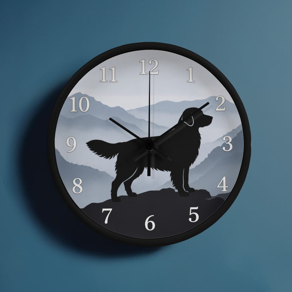 Golden Retriever Wooden Clock – "Mountain Mist" Wall Clock