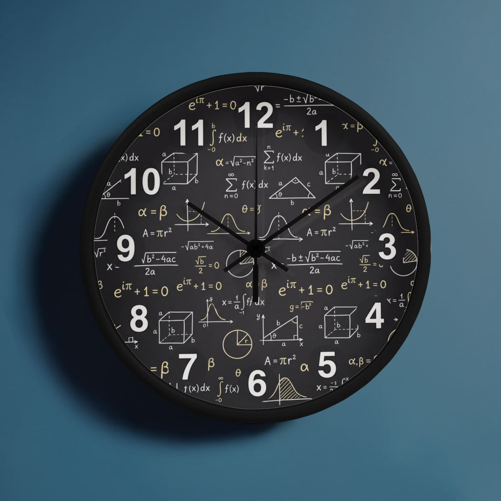 Teacher Wooden Clock – Chalkboard Math Equations Wall Clock