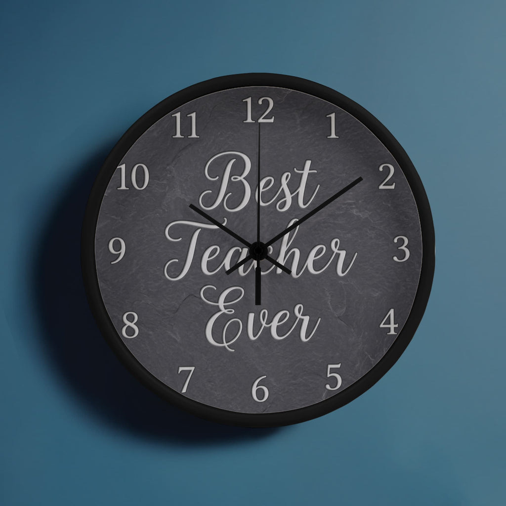 Teacher Wooden Clock – "Best Teacher Ever" Slate Wall Clock