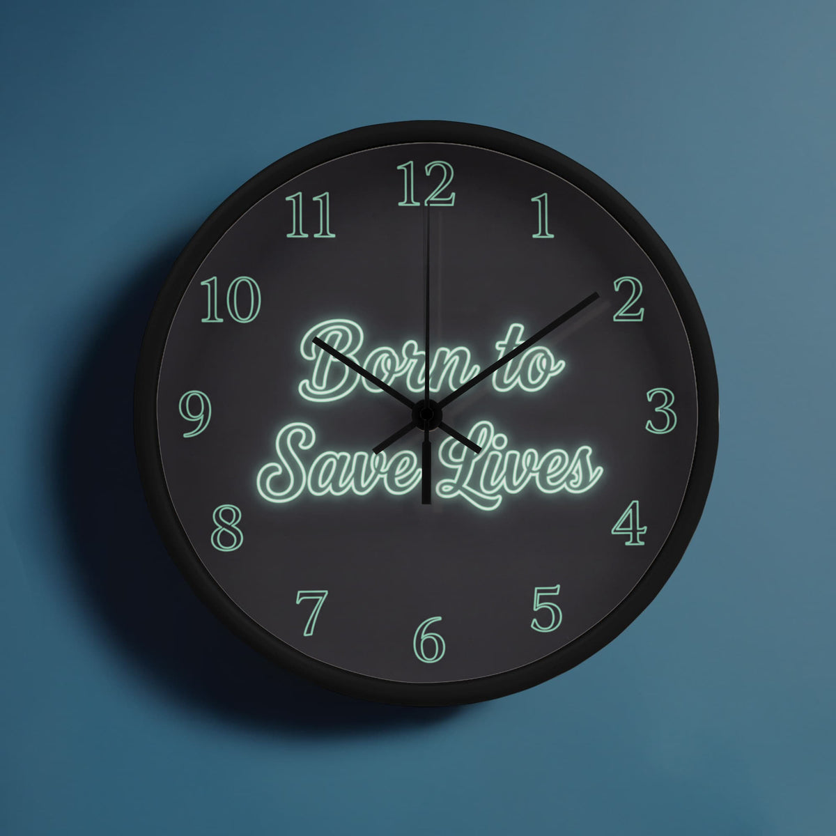 Nurse Wooden Clock – "Born to Save Lives" Neon Wall Clock