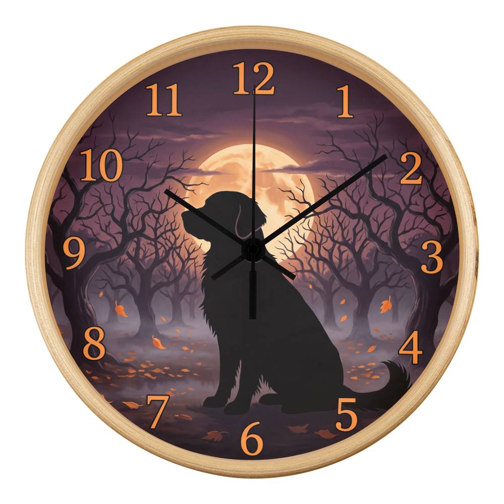 Golden Retriever Wooden Clock – "Harvest Moon" Wall Clock