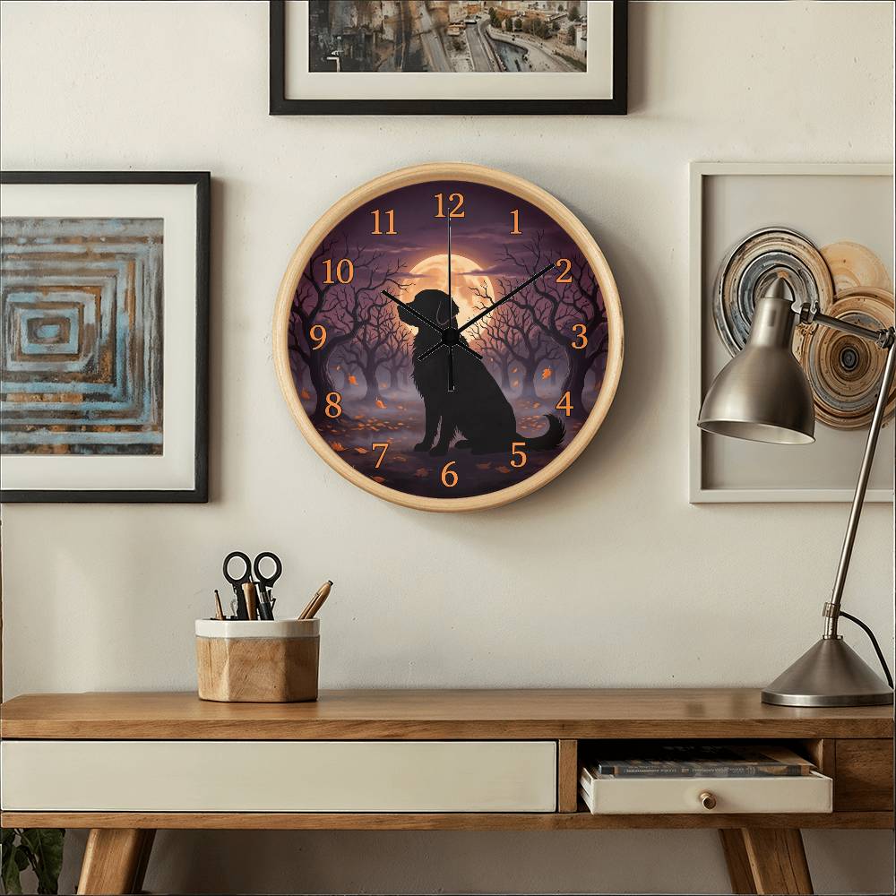 Golden Retriever Wooden Clock – "Harvest Moon" Wall Clock