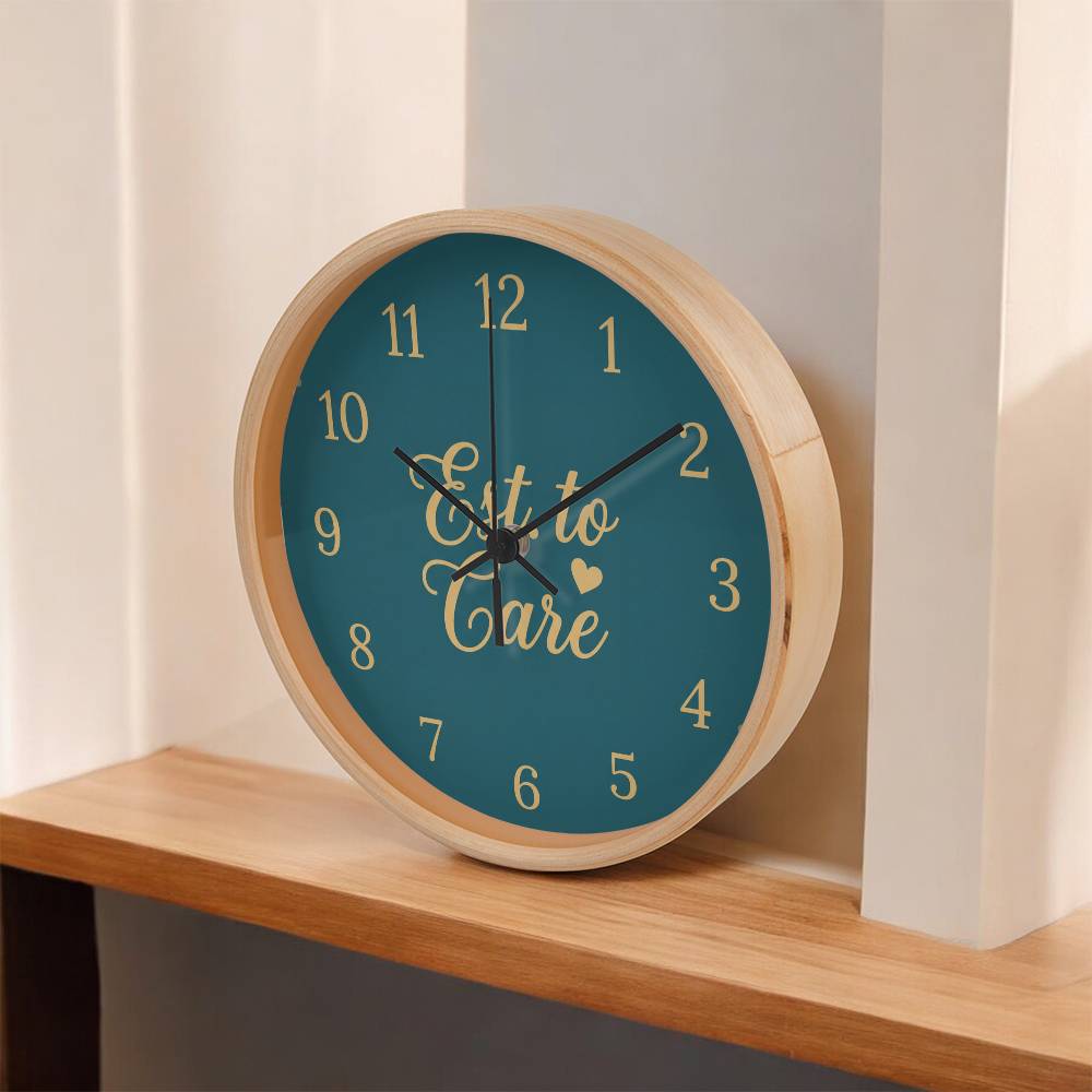 Nurse Wooden Clock – Est. to Care Teal Wall Clock