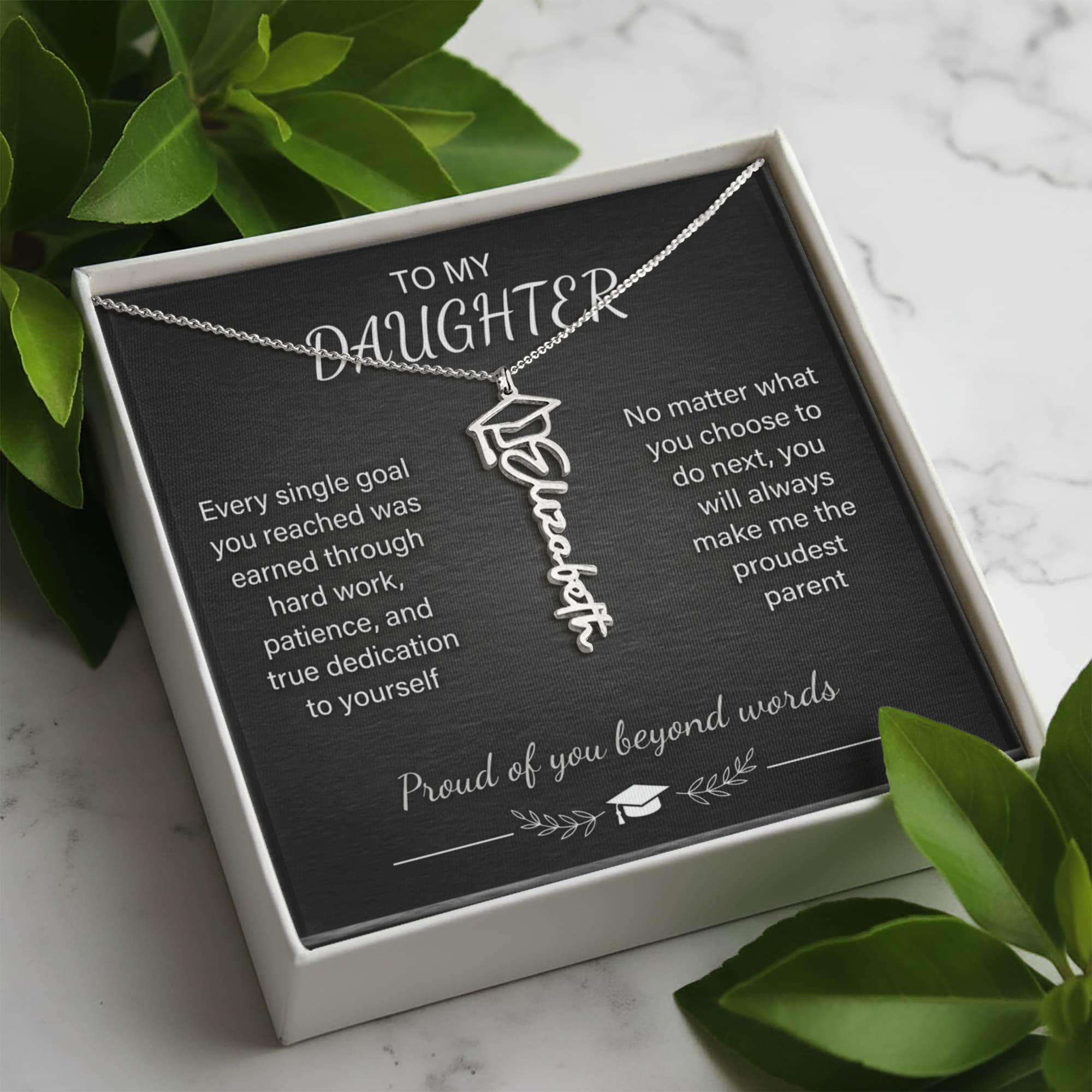 Graduation Name Necklace – Personalized Cursive Pendant, Gift for Her