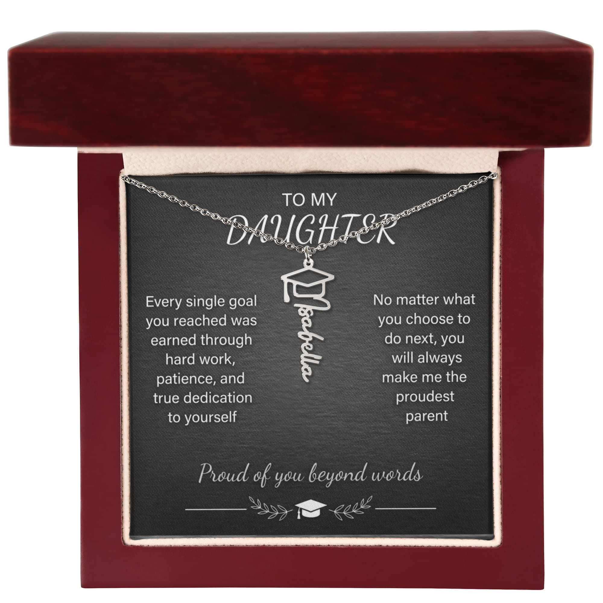 Graduation Name Necklace – Personalized Cursive Pendant, Gift for Her