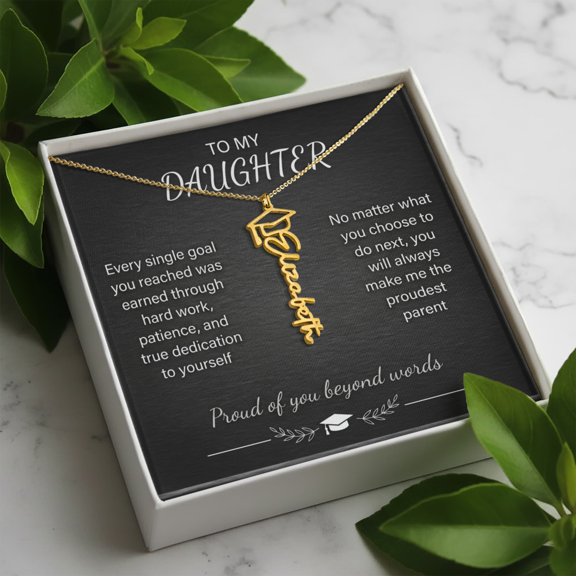 Graduation Name Necklace – Personalized Cursive Pendant, Gift for Her