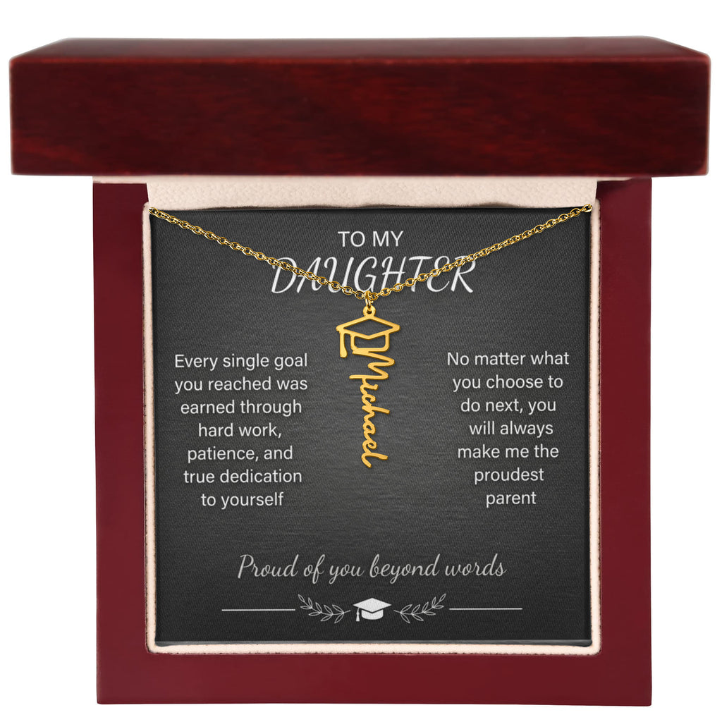 Graduation Name Necklace – Personalized Cursive Pendant, Gift for Her