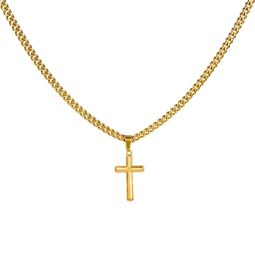 Personalized Cross Necklace for Dad – Cuban Link Chain