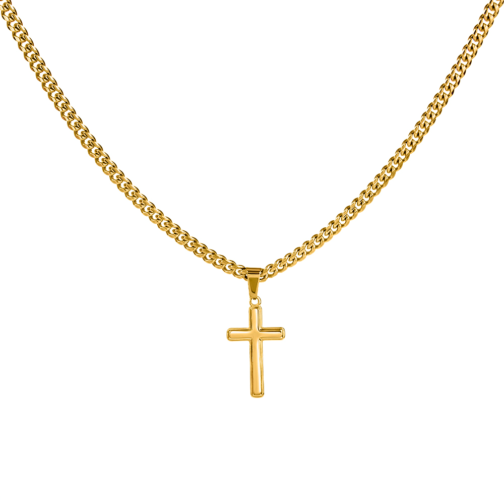 Personalized Cross Necklace to my Son with Cuban Link Chain