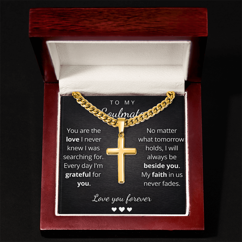 Personalized Cross Necklace for Soulmate – Cuban Link Chain