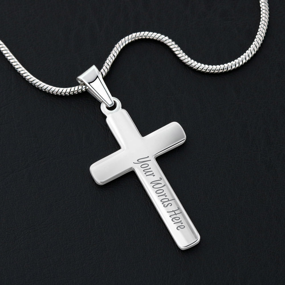 Custom Engraved Cross Necklace – Faith Pendant, Gold or Stainless Steel