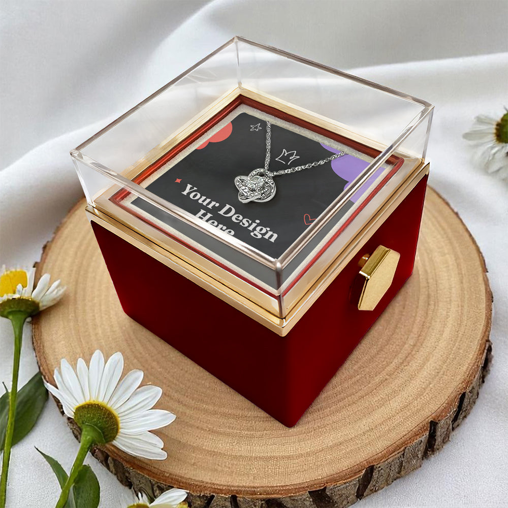 Love Knot Necklace – Eternal Bond Pendant with Preserved Rose Gift Box